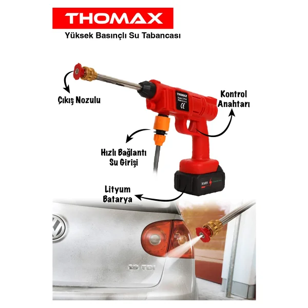 Thomax Şarjlı Basınçlı Yıkama Makinesi - Görsel 3