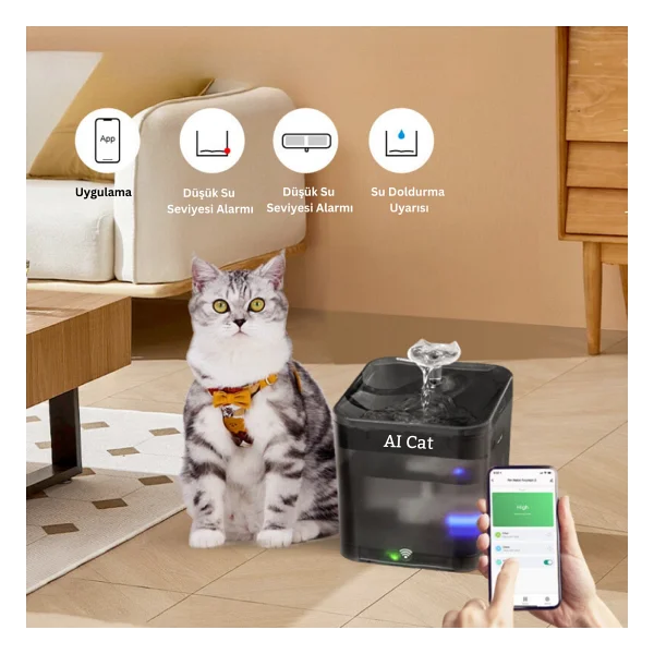 AI Cat Beta 2.2 Lt Akıllı Su Pınarı - Görsel 6
