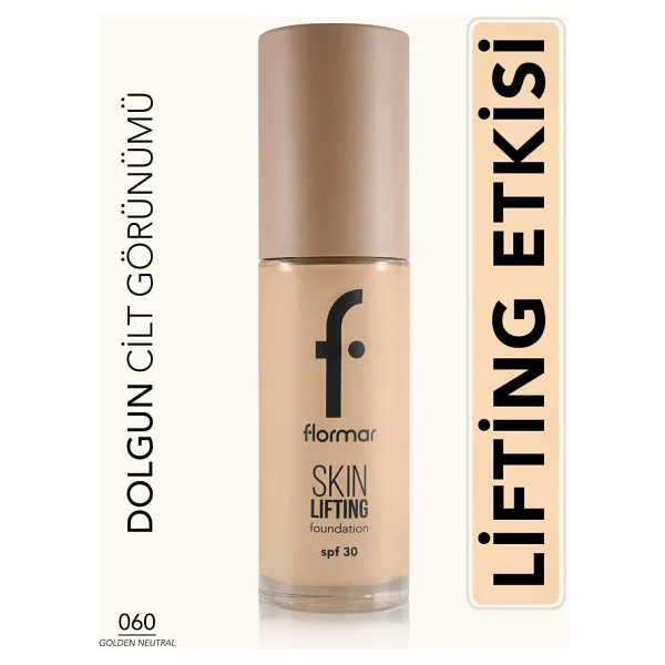 Flormar Skin Lifting Sıkılaştırıcı Bakım Yapan Spf 30 060 Golden Neutral 30 Ml Likit Fondöten - Görsel 5