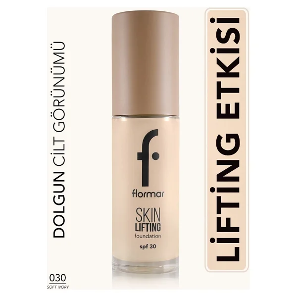 Flormar Skin Lifting Sıkılaştırıcı Bakım Yapan Spf 30 030 Soft Ivory 30 Ml Likit Fondöten - Görsel 6