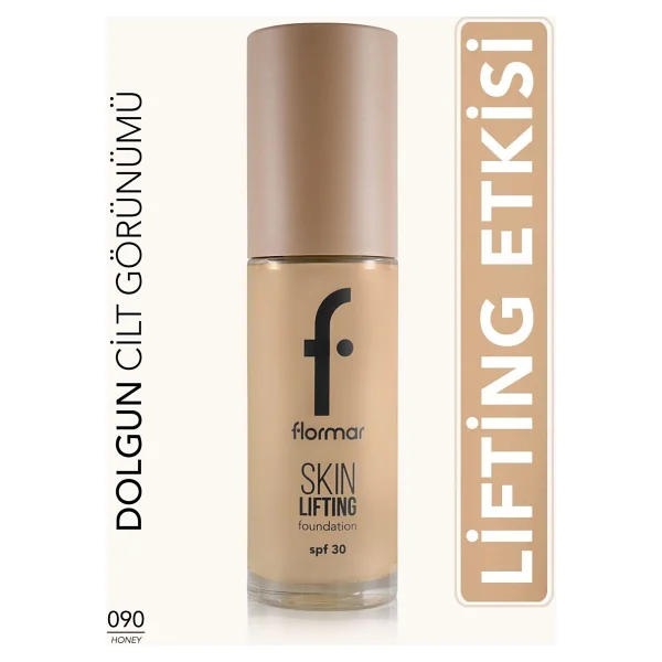 Flormar Skin Lifting Sıkılaştırıcı Bakım Yapan Spf 30 090 Honey 30 Ml Likit Fondöten - Görsel 2
