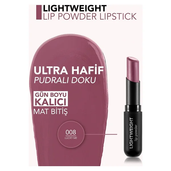 Flormar Lightweight Lip Powder Mat Ultra Hafif Stick Ruj - Görsel 4
