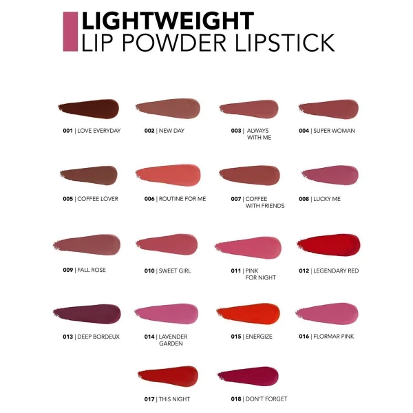 Flormar Lightweight Lip Powder Mat Ultra Hafif Stick Ruj - Görsel 8