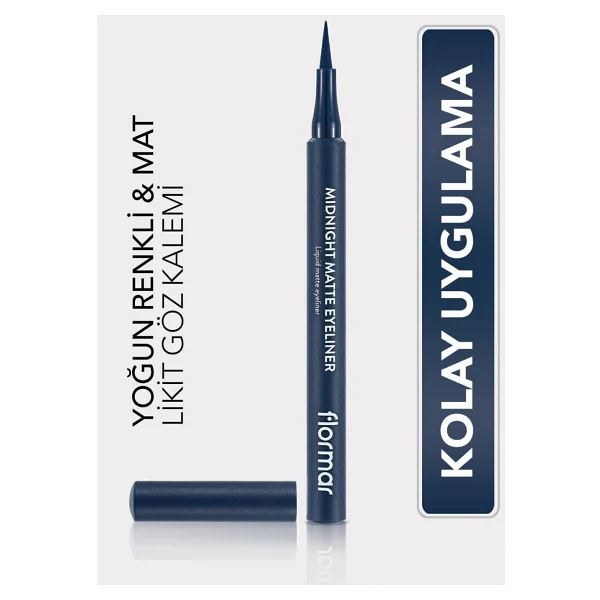 Flormar Midnight Matte Dark Blue Kalem Eyeliner - Görsel 2