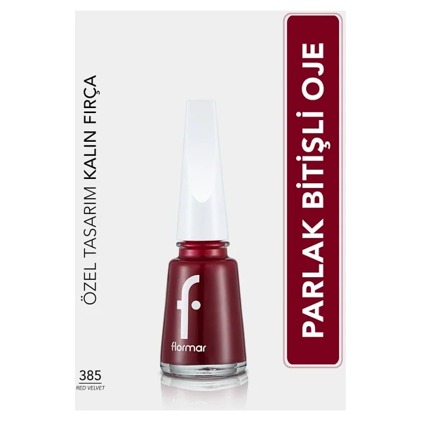 Flormar Nail Enamel 385 Red Velvet Oje - Görsel 6