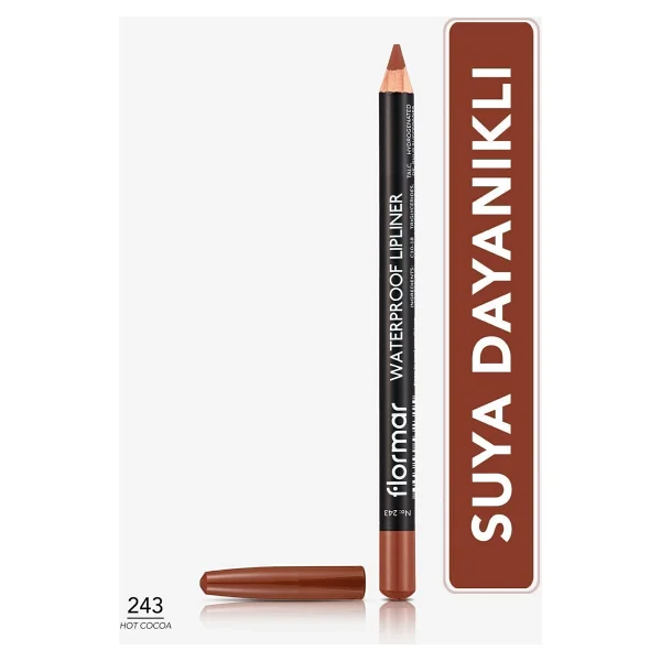 Flormar Waterproof Lipliner 243 Hot Cocoa Dudak Kalemi - Görsel 9