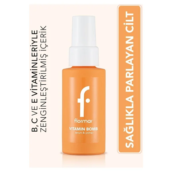 Flormar Vitamin Bomb Canlandırıcı Etkili Vitamin İçeren Serum 30 Ml Makyaj Bazı - Görsel 9