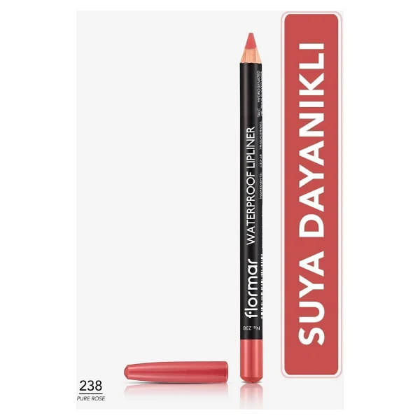 Flormar Waterproof Lipliner 238 Pure Rose Dudak Kalemi - Görsel 9