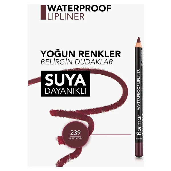 Flormar Waterproof Lipliner 239 Misty Rosy Dudak Kalemi - Görsel 5