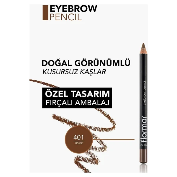 Flormar Eyebrow Pencil 401 Beige Kaş Kalemi - Görsel 5