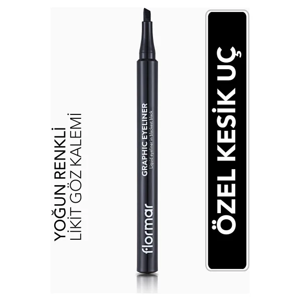 Flormar Graphic Black Kesik Uçlu Eyeliner - Görsel 7
