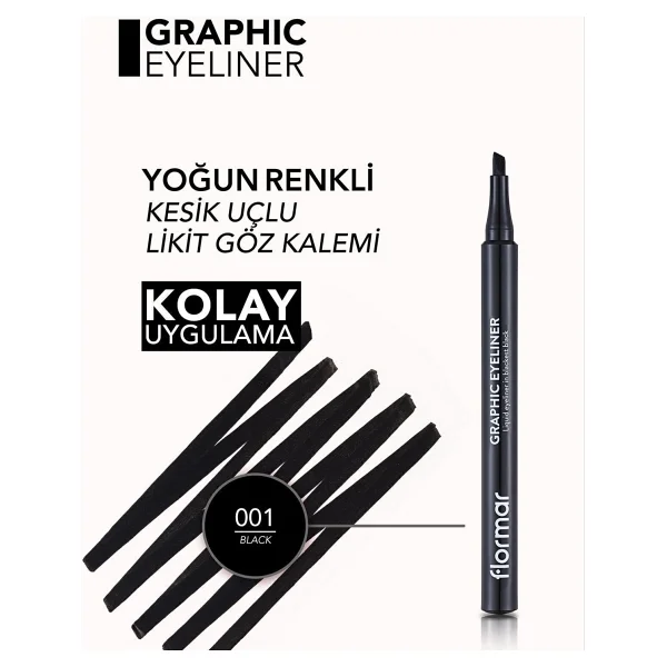 Flormar Graphic Black Kesik Uçlu Eyeliner - Görsel 5