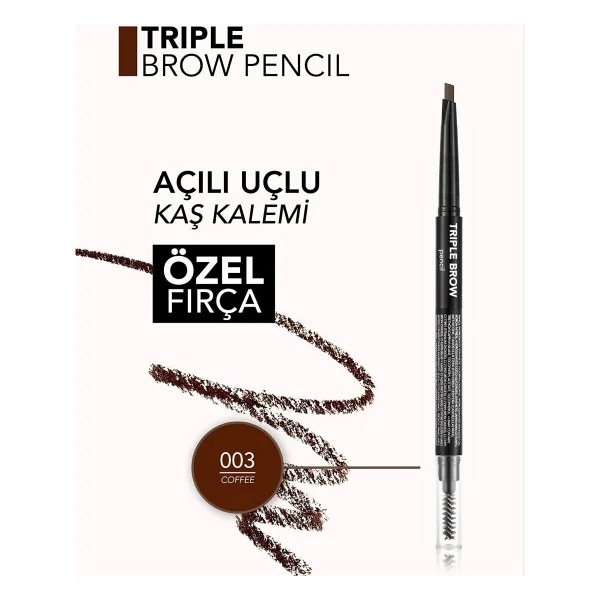 Flormar Triple Brow 3'ü 1 Arada Kremsi Dokulu 003 Coffee Kaş Kalemi - Görsel 6