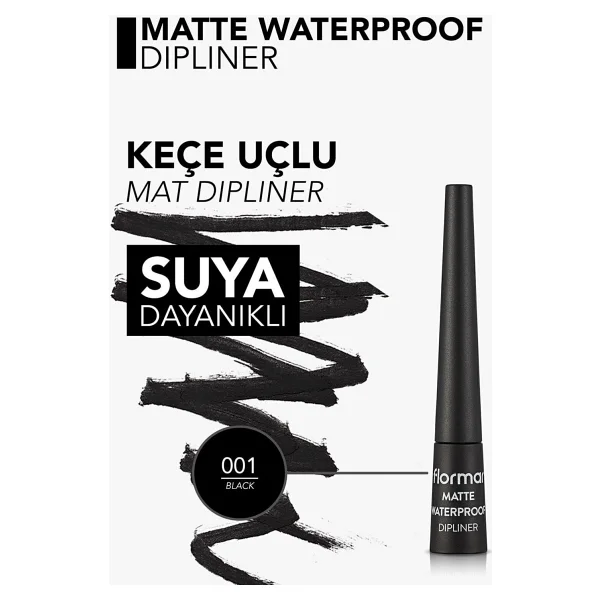 Flormar Midnight Matte Black Kalem Eyeliner - Görsel 5