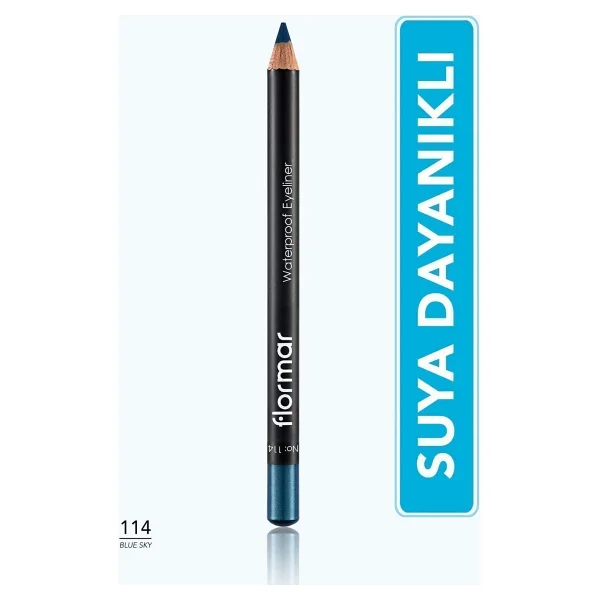 Flormar Suya Dayanıklı Mavi Göz Kalemi Waterproof Eyeliner Kolay Uygulama Özelliği İle - Görsel 9