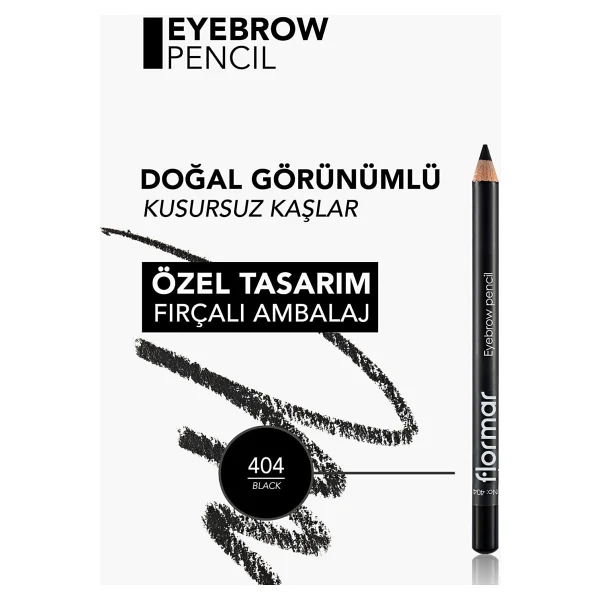 Flormar Eyebrow Pencil 404 Black Kaş Kalemi - Görsel 5