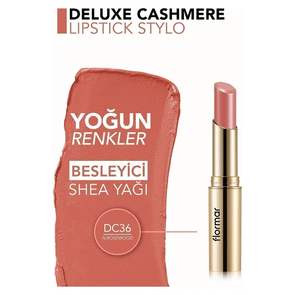 Flormar Deluxe Cashmere Stylo Dc36 Natural Rosewood Stick Ruj - Görsel 4