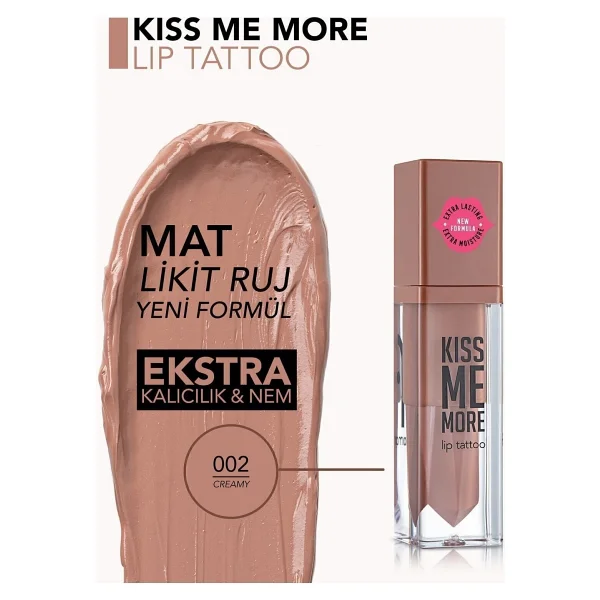 Flormar Kiss Me More Lip Tattoo 002 Creamy Likit Ruj - Görsel 3
