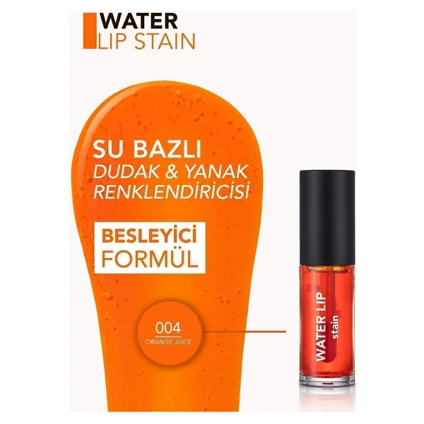 Flormar Water Lip Stain 004 Orange Dudak Tinti - Görsel 4