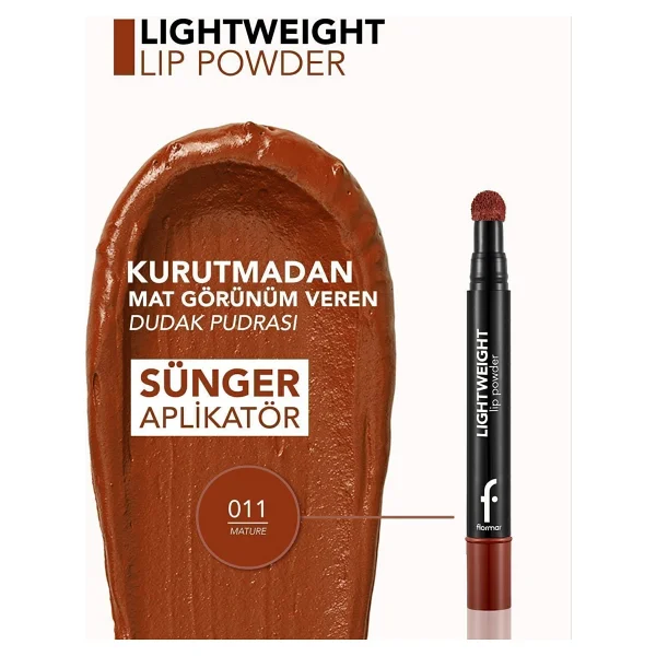 Flormar Lightweight Lip Powder 011 Mature Likit Ruj - Görsel 5