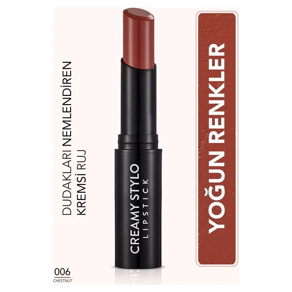 Flormar Creamy Stylo 06 Chesnut Stick Ruj - Görsel 5