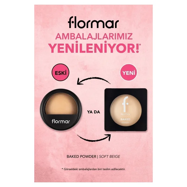 Flormar Yoğun Pigmentli Fırınlanmış Mat Pudra 020 Soft Beige Kadifemsi Etki - Görsel 2