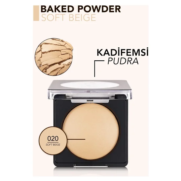 Flormar Yoğun Pigmentli Fırınlanmış Mat Pudra 020 Soft Beige Kadifemsi Etki - Görsel 6