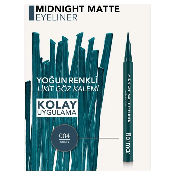 Flormar Midnight Matte Green Kalem Eyeliner - Görsel 4