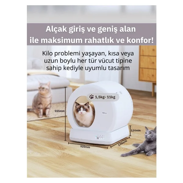 Ubtech Ucat C10 Pro Kameralı Akıllı Kedi Tuvaleti - Görsel 5