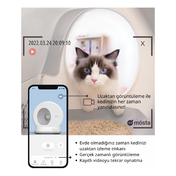 Ubtech Ucat C10 Pro Kameralı Akıllı Kedi Tuvaleti - Görsel 4