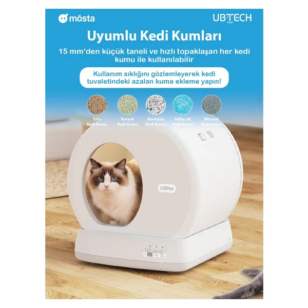 Ubtech Ucat C10 Pro Kameralı Akıllı Kedi Tuvaleti - Görsel 9