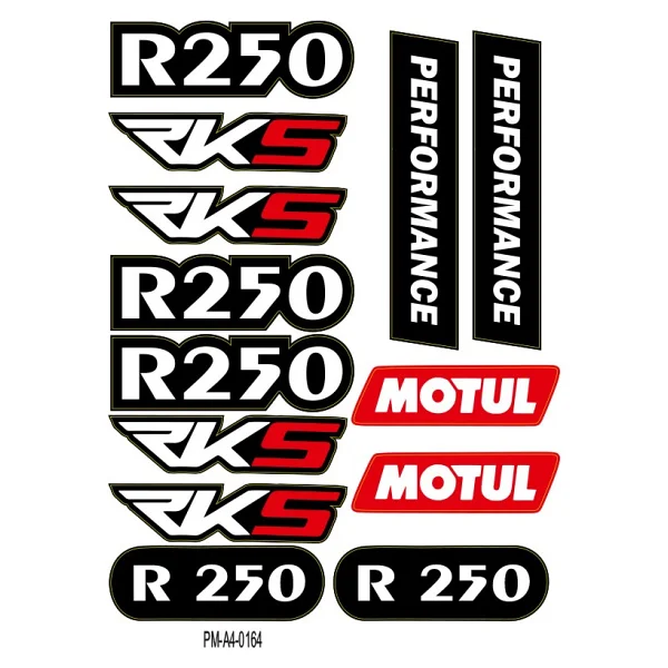 Rks R250 Tasarımlı Ekipman Kask Motorsiklet Sticker Seti 05 - Görsel 2
