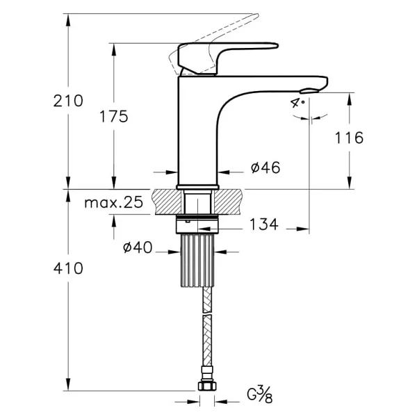 Artema Root Square A4273123 Altın Lavabo Bataryası - Görsel 6