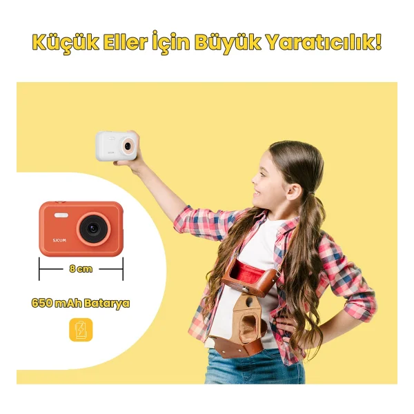 Sjcam Funcam Fotoğraf Makinesi Kırmızı - Görsel 4