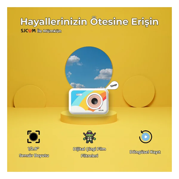 Sjcam Funcam Fotoğraf Makinesi Kırmızı - Görsel 6