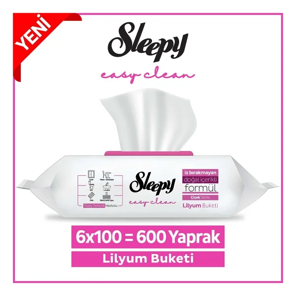Sleepy Easy Clean Lilyum Buketi Yüzey Temizlik Havlusu 100 Yaprak 6'lı - Görsel 7