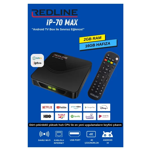 Redline Ip-70 Max 16 GB 4K Android TV Box - Görsel 4