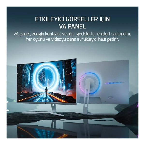 Gamepower Vivid T50 White 27'' 0.5 Ms Full HD Curved 200 Hz Oyuncu Monitörü - Görsel 2