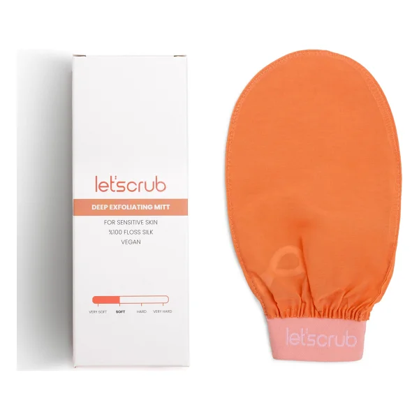 Let'scrub Yavruağzı Lastikli Banyo Duş Kesesi Peeling Eldiveni %100 Floş Ipek Hassas Ciltler Için - Görsel 8