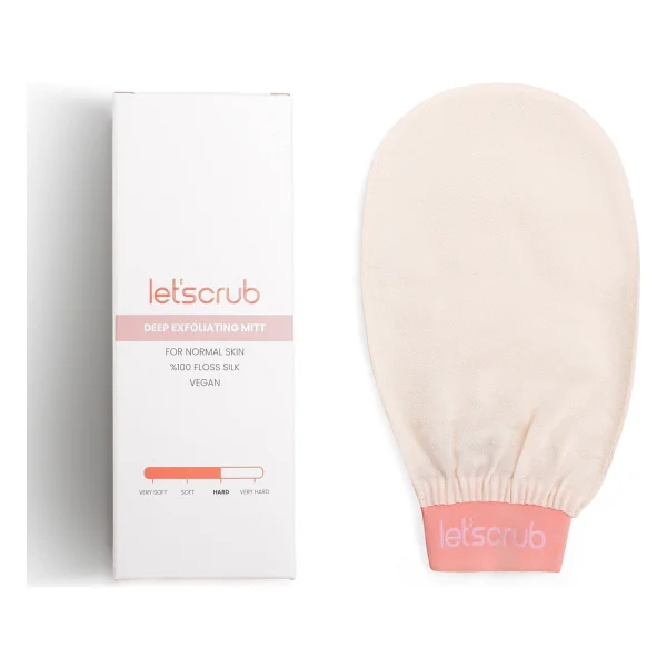 Let'scrub 1 Adet Ekru Banyo Duş Kesesi Peeling Eldiveni %100 Floş Ipek Normal Ciltler Için - Görsel 2
