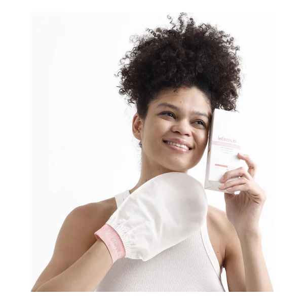 Let'scrub 1 Adet Ekru Banyo Duş Kesesi Peeling Eldiveni %100 Floş Ipek Normal Ciltler Için - Görsel 4