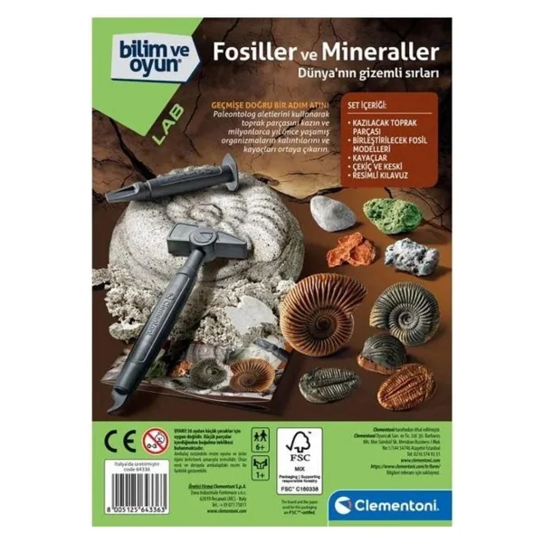Clementoni Bilim Ve Oyun Fosiller Ve Mineraller Kazı Seti 64336 - Görsel 4