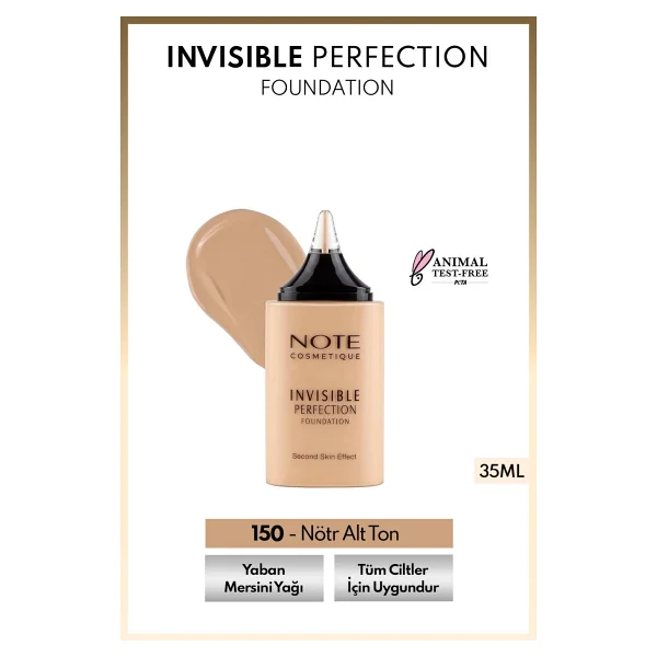 Note Invisible Perfection 150 Pale Linen 35 Ml Likit Fondöten - Görsel 3