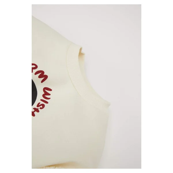 Defacto Kız Bebek Bisiklet Yaka Yılbaşı Temalı İçi Yumuşak Tüylü Sweatshirt D6229a524wner233 Ekru - Görsel 2
