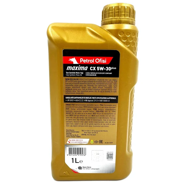 Petrol Ofisi Maxima Cx 5w-30 1 Lt Motor Yağı - 2024 - Görsel 2