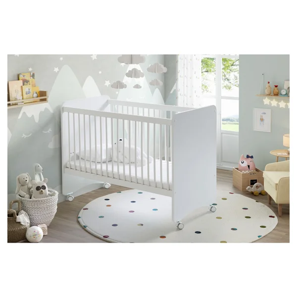 Baby When Bw1025 Pratik Kademeli Tekerlekli Beşik Beyaz 60x120 - Görsel 7