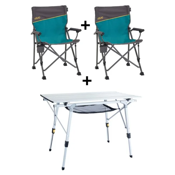 Uquip Bloody 90x52 Cm 2 Kişilik Alüminyum Kamp Masa Sandalye Takımı - Görsel 4