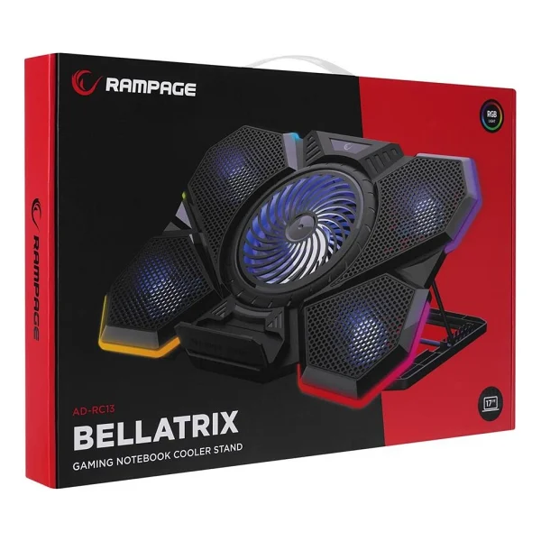 Rampage Ad-Rc13 Bellatrix RGB 5 Fanlı 15"-17" Laptop Soğutucu - Görsel 8