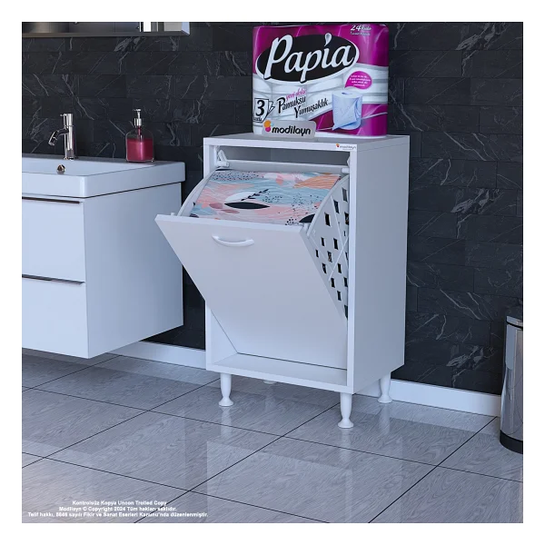 Modilayn Soke 45 X 75 X 32,5 Cm Kirli Camasir Sepetli Banyo Dolabi - Görsel 6