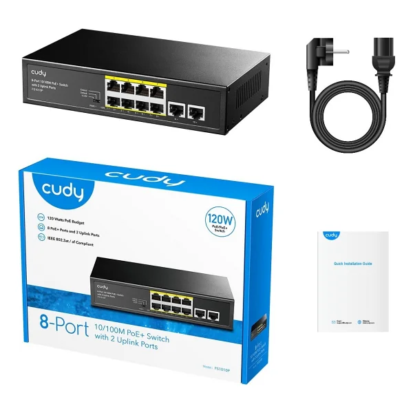 Cudy FS1010P 8 Port 10/100 Mbps Switch - Görsel 4